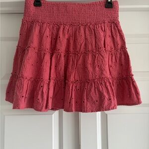 American Eagle Outfitters Pink Eyelet Skater Skirt